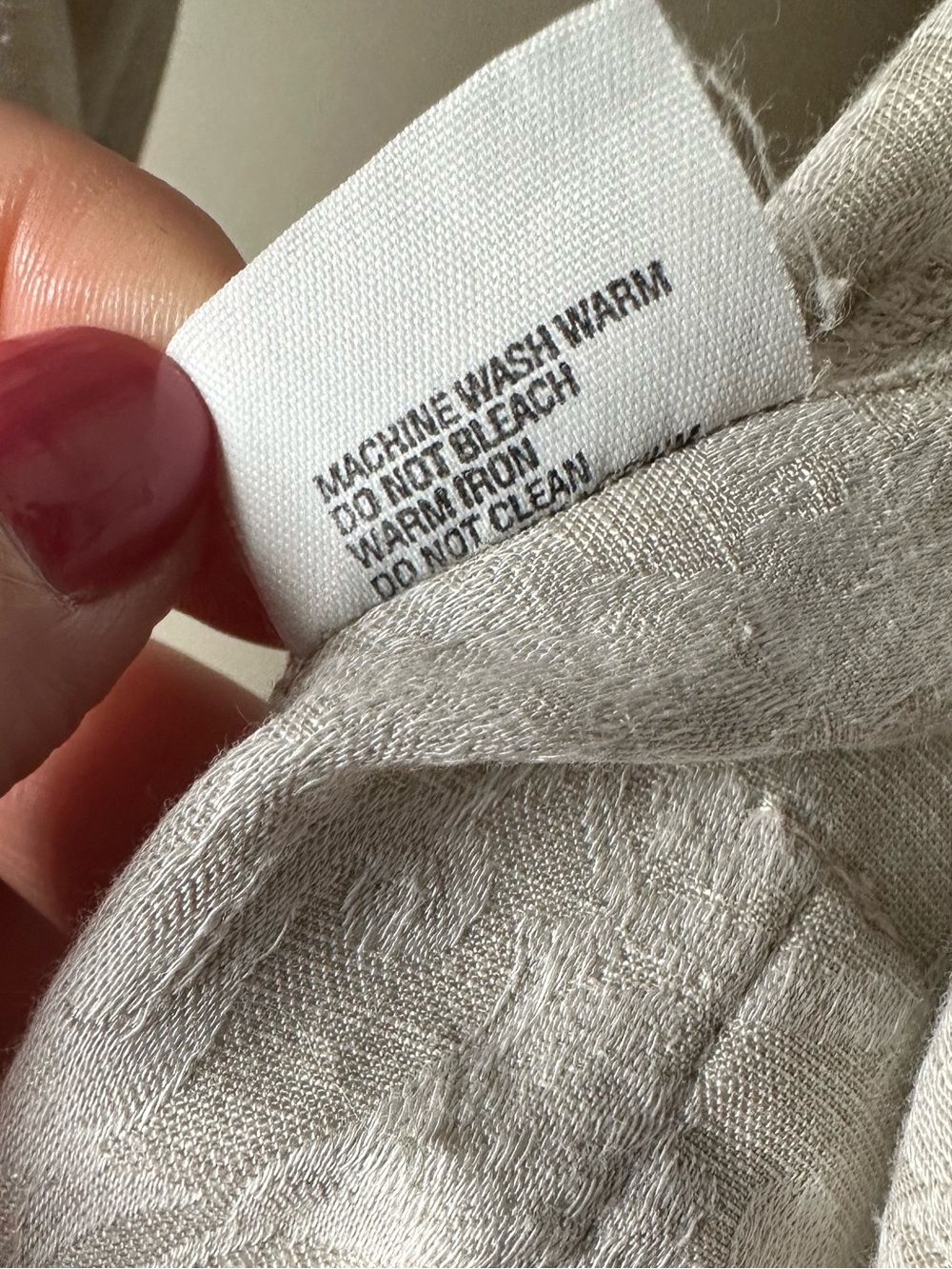Made In Italy Cream Linen Blend Robe - Picture 6 of 6